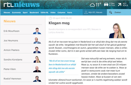 Klagen mag , door Sandra Korstjens - RTL Nieuws